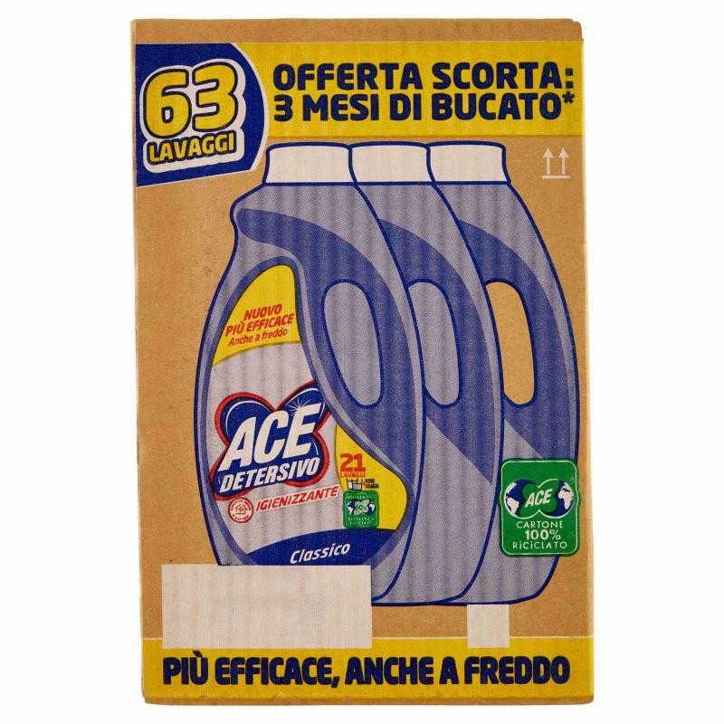 ACE Detersivo Lavatrice 21 lavaggi, 3 pezzi - Offerta nel negozio Maury's