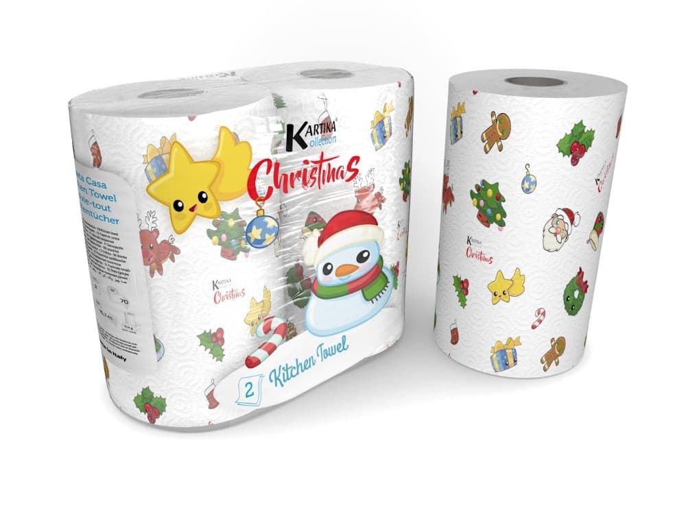 Kartika carta da cucina decorata, 2 rotoli, 3 veli, 180 strappi – Lidl