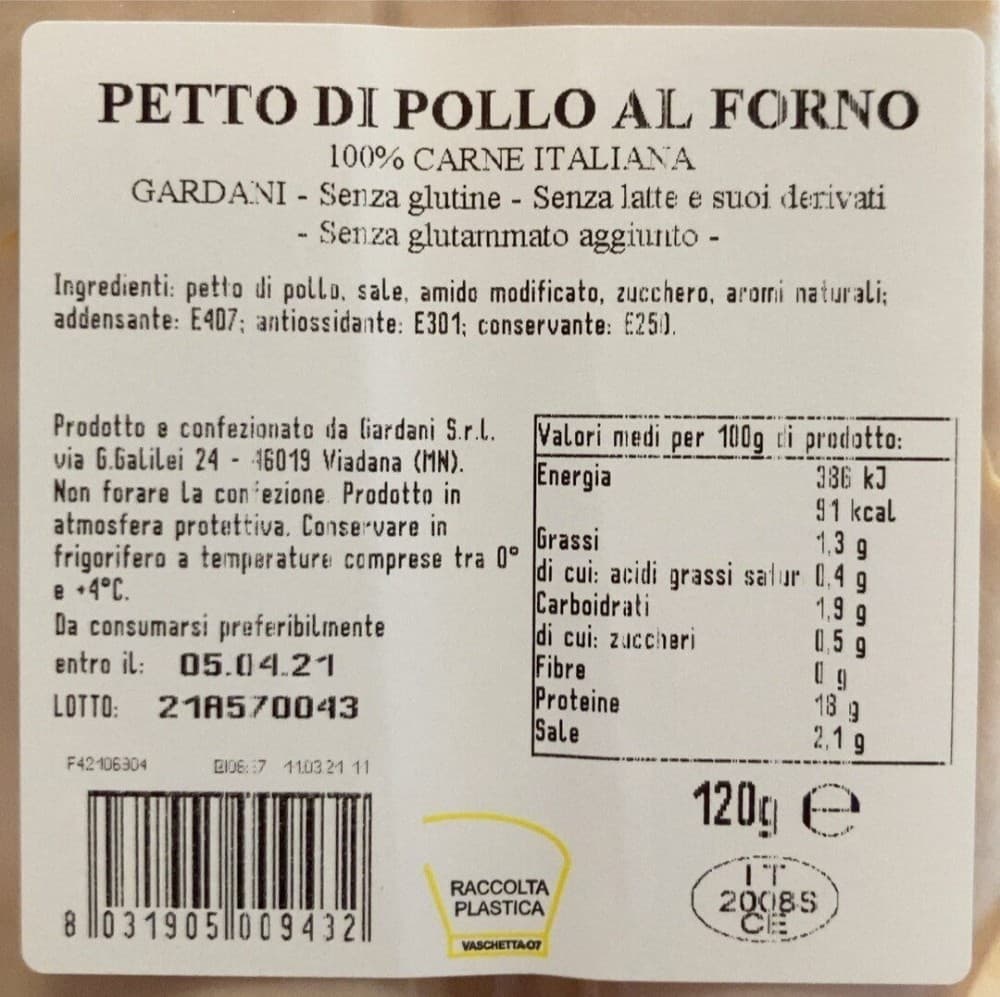 Petto di pollo al forno Gardani – Iper La grande i