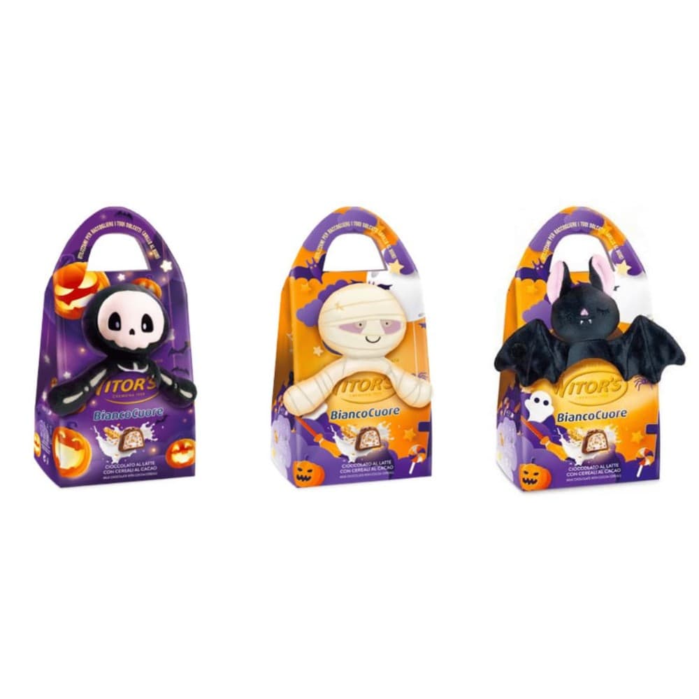 Cioccolatini Biancocuore latte e cereali con peluche Halloween Witor's, g 100 – Panorama