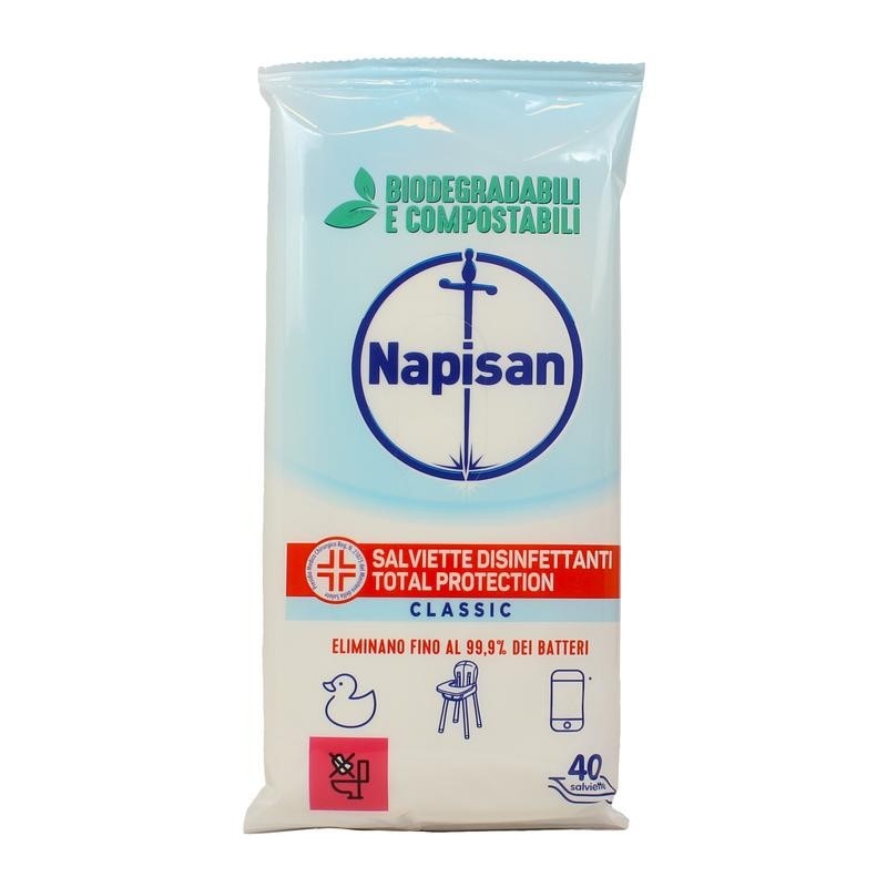 Salviette disinfettanti sgrassanti/total protection 40 pezzi Napisan - Offerta nel negozio Acqua & Sapone