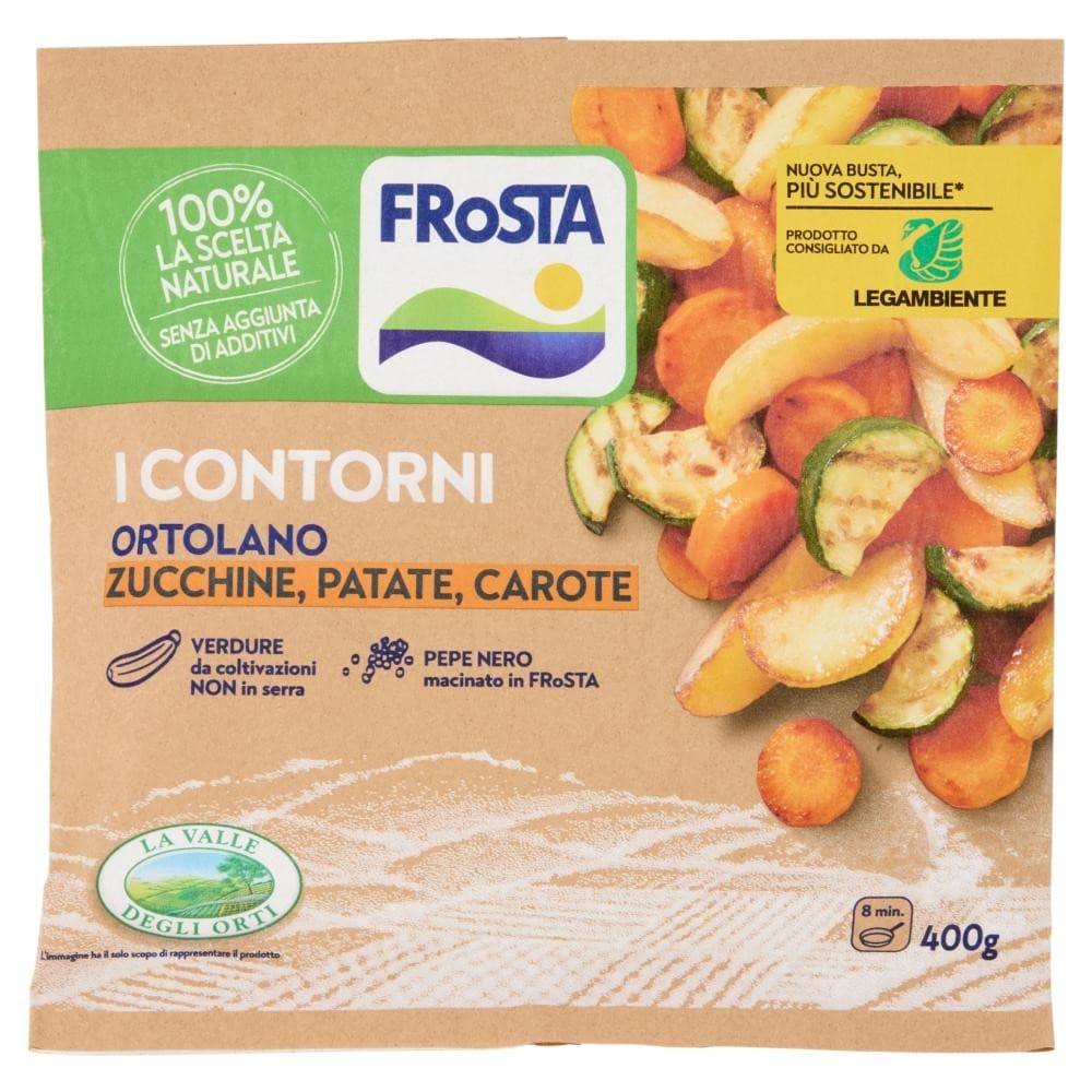 Frosta contorni ortolano zucchine, patate, carote surgelato, 400 g – Bennet