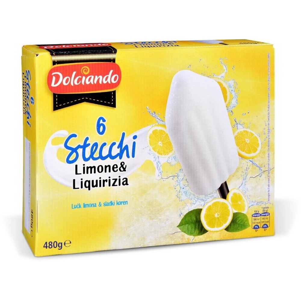 Gelato al limone con stecco alla liquirizia 6 pezzi (480 g) Pam in offerta da Panorama
