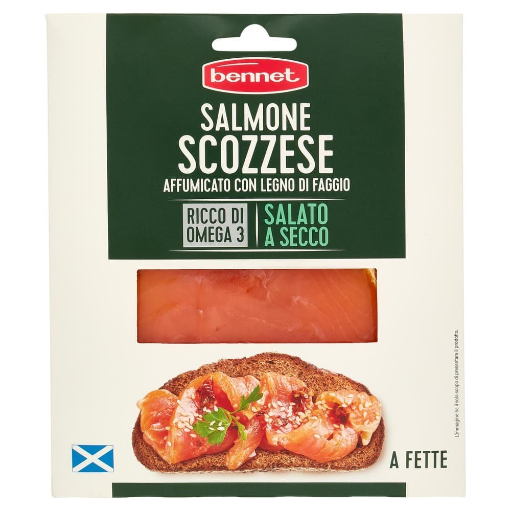 Salmone Scozzese Affumicato Bennet, 100 g – Bennet