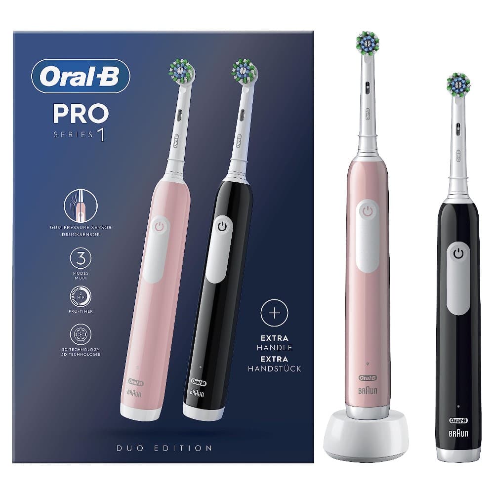 Oral-B Spazzolino Elettrico Pro Series 1 DUO, 2 spazzolini Oral B – Euronics