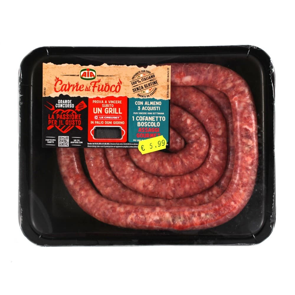 Salsiccia Luganega Paesana, 500 g Aia Carne a Fuoco – Carrefour