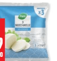 Mozzarella multipack Pam 125 g x 3 in offerta da Panorama