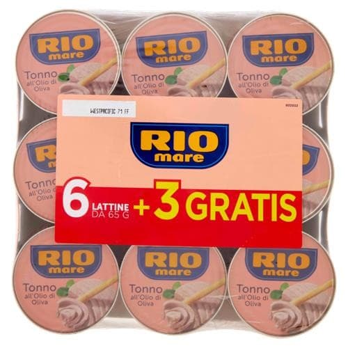 Tonno Rio Mare all'olio di oliva, 6x65 g + 3 GRATIS – Il Gigante