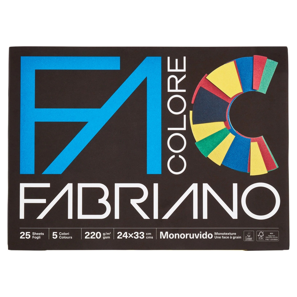 Blocco cartoncini Fabriano Colore 25 fogli colorati, mis. 24x33 cm in offerta da Esselunga