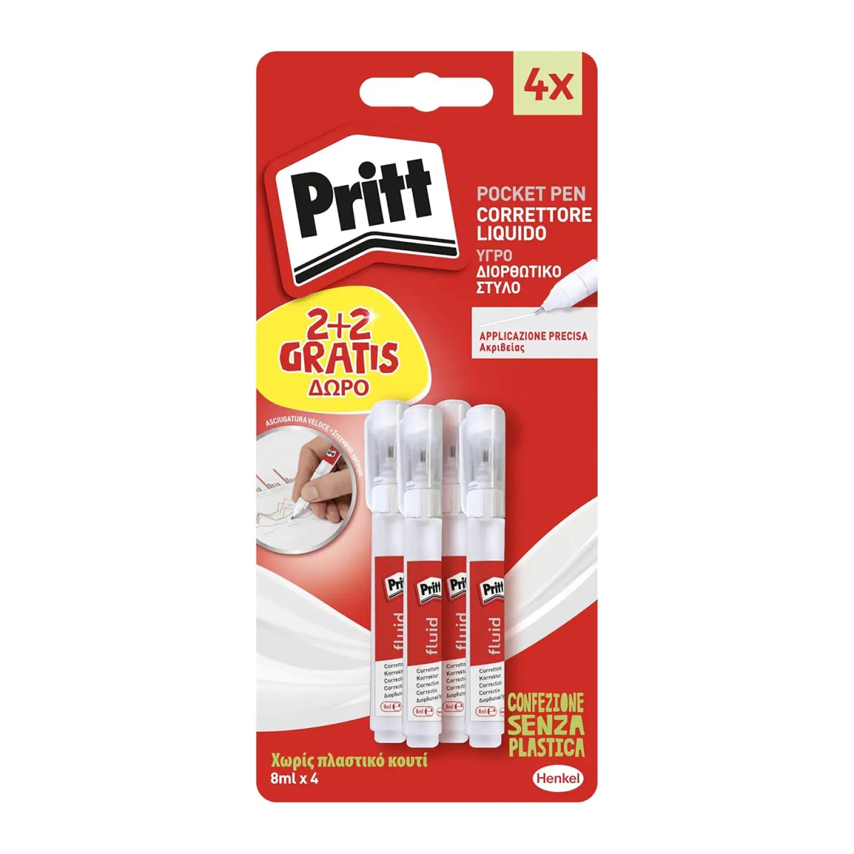 Correttori a Penna Pocket Pen Pritt conf 2+2 pezzi in offerta da Carrefour