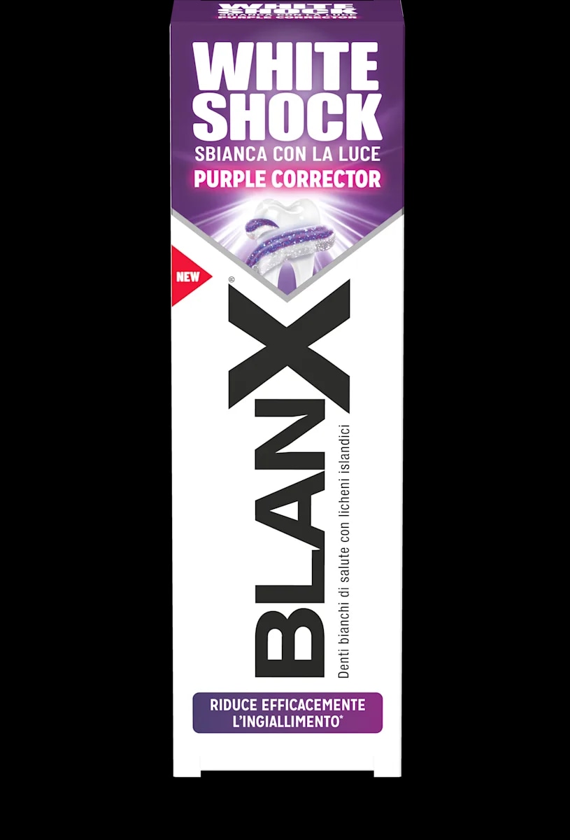 Dentifricio BlanX White Shock Purple Corrector 75 ml in offerta da Carrefour