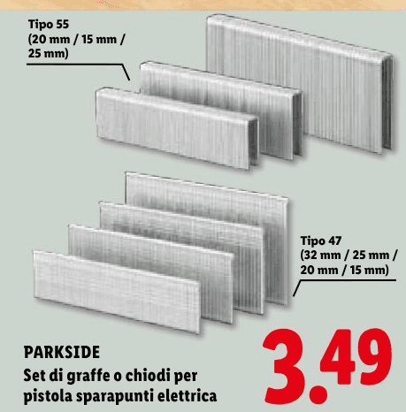 Parkside Set di graffe o chiodi per pistola sparapunti elettrica – Lidl