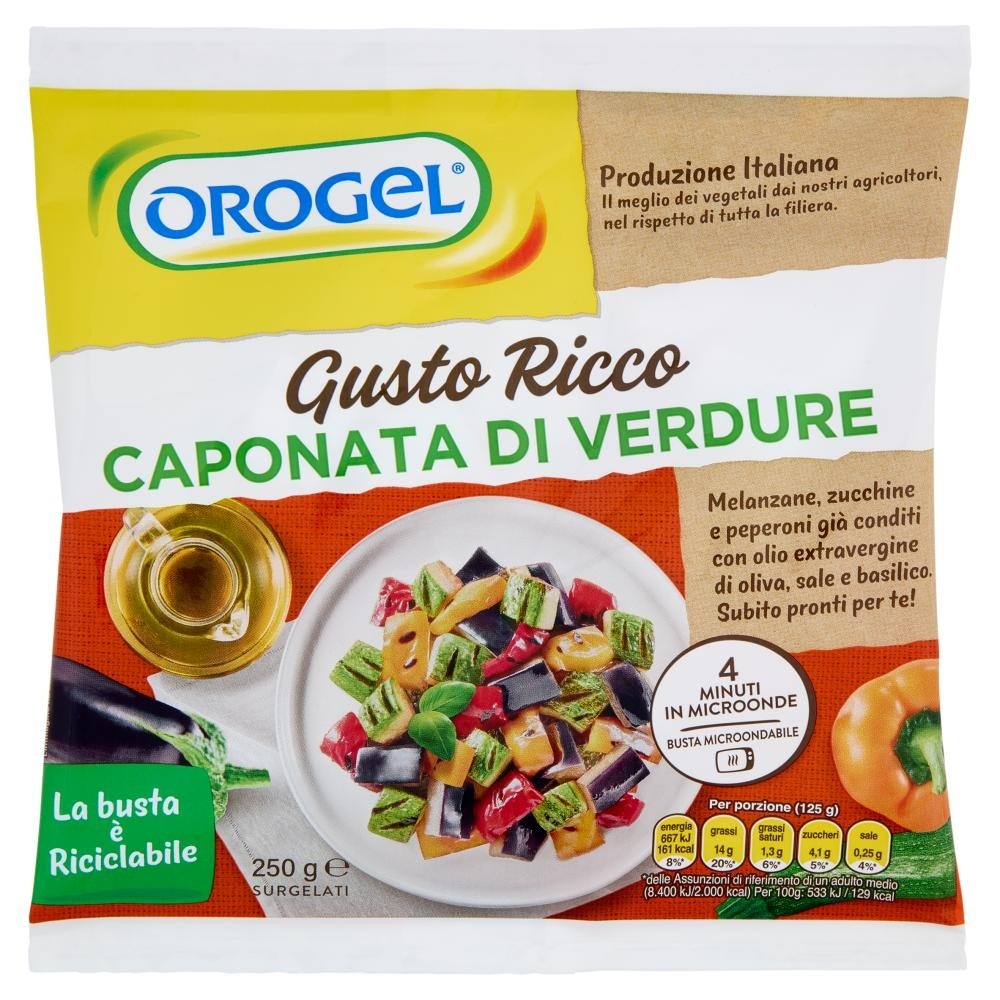 Caponata di verdure Gusto Ricco Orogel 250 g in offerta da Panorama
