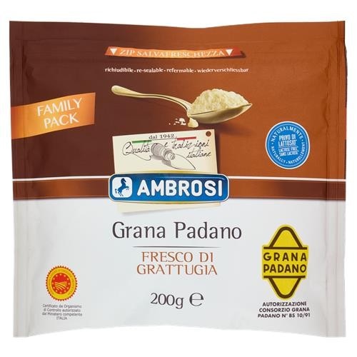 Ambrosi Grana Padano grattugiato 200 g in offerta da Dpiù