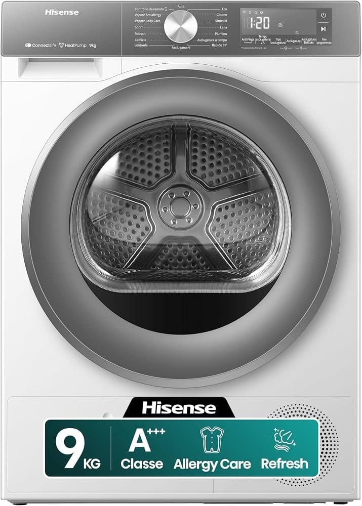 Asciugatrice DH3S902BWCCA, 9 KG HISENSE – Unieuro