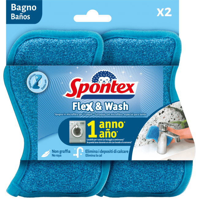 Spugna Flex & Wash Bagno Spontex 2 pezzi in offerta da Bennet