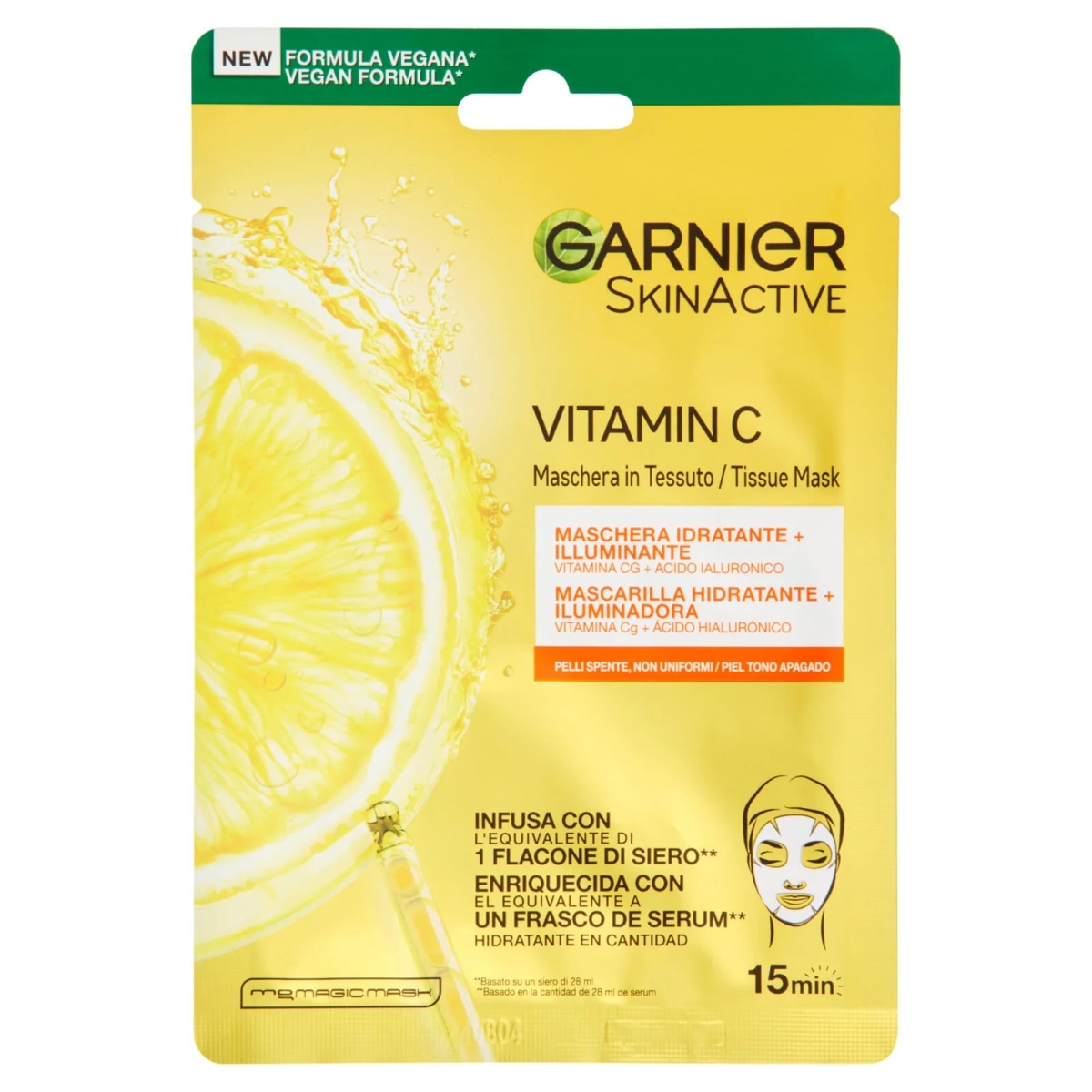 Maschere per il viso in tessuto Garnier 1 pezzo in offerta da Panorama