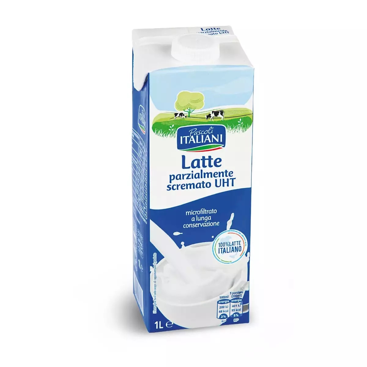 Latte parzialmente scremato UHT 1 l Pascoli Italiani in offerta da Eurospin