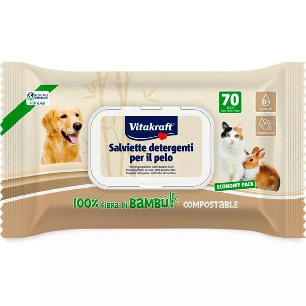 Salviette Detergenti in Bamboo Vitakraft conf 70 pezzi in offerta da Carrefour