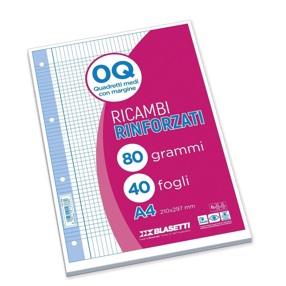 Ricambi rinforzati A4 Blasetti 40 fogli in offerta da Esselunga