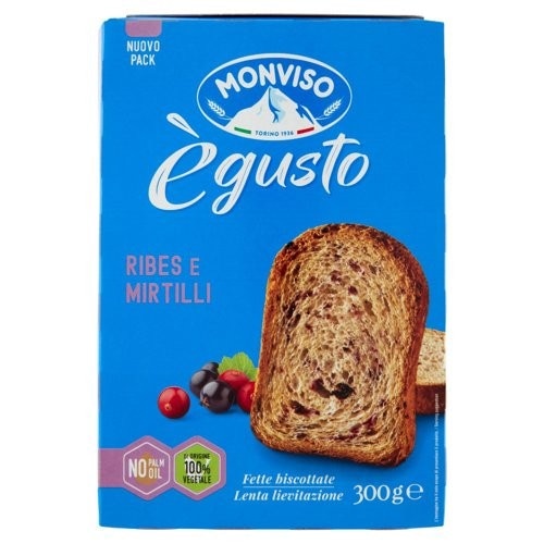Fette Biscottate con Ribes e Mirtilli E' Gusto Monviso 300 g in offerta da Bennet