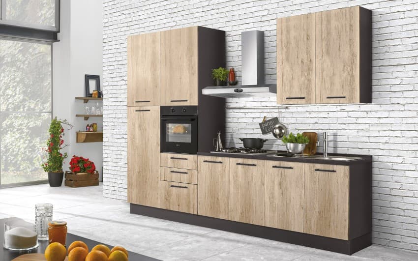 Cucina composizione tipo Quercia Chiaro – Mondo Convenienza