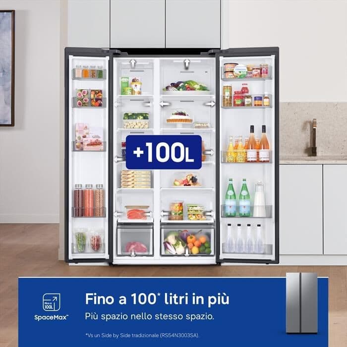 Frigorifero Side by Side Air-Space AI RS57DG400EM9, 375 L (frigo), 208 L (freezer) Samsung – MediaWorld