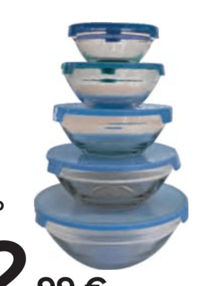 Contenitori In Vetro Con Coperchio Colorato 5 pezzi - Offerta nel negozio Carrefour