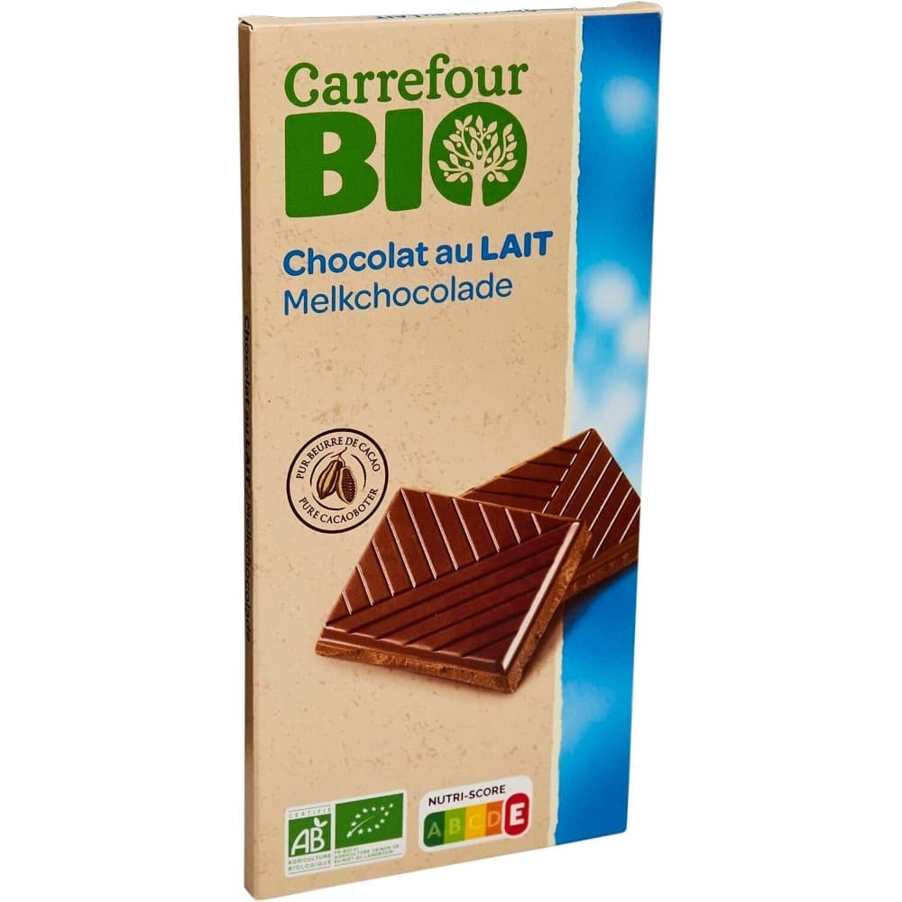 Tavoletta di Cioccolato al Latte o Fondente Bio, 100 g – Carrefour