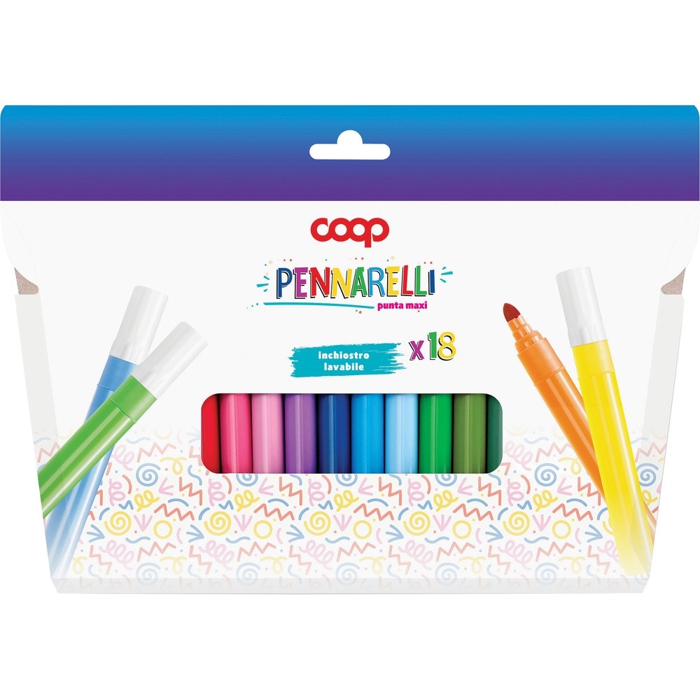 Pennarelli punta maxi Coop 18 pezzi in offerta da Coop