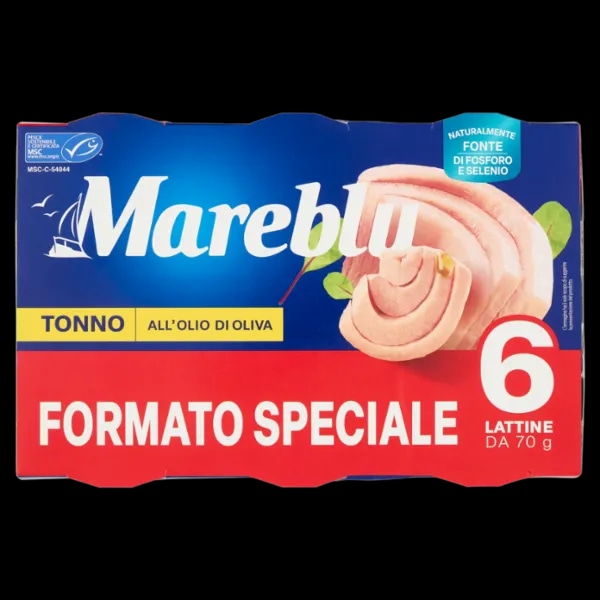 Tonno all'olio di oliva 70 g x6 Mareblu in offerta da Iper La grande i