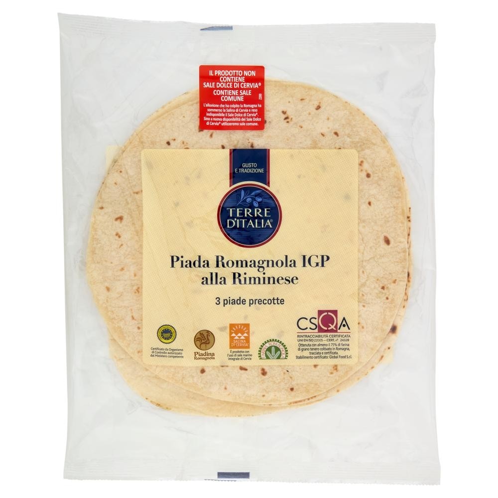 Piada Fresca Romagnola IGP alla Riminese 360 g Terre d'Italia in offerta da Carrefour