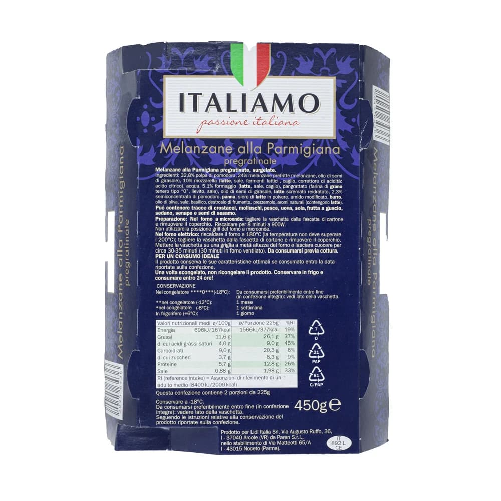 Italiamo melanzane alla parmigiana, 450 g – Lidl