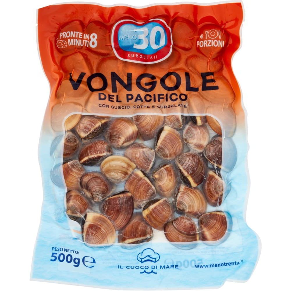 Vongole del pacifico con guscio meno 30, 500 g – Il Gigante