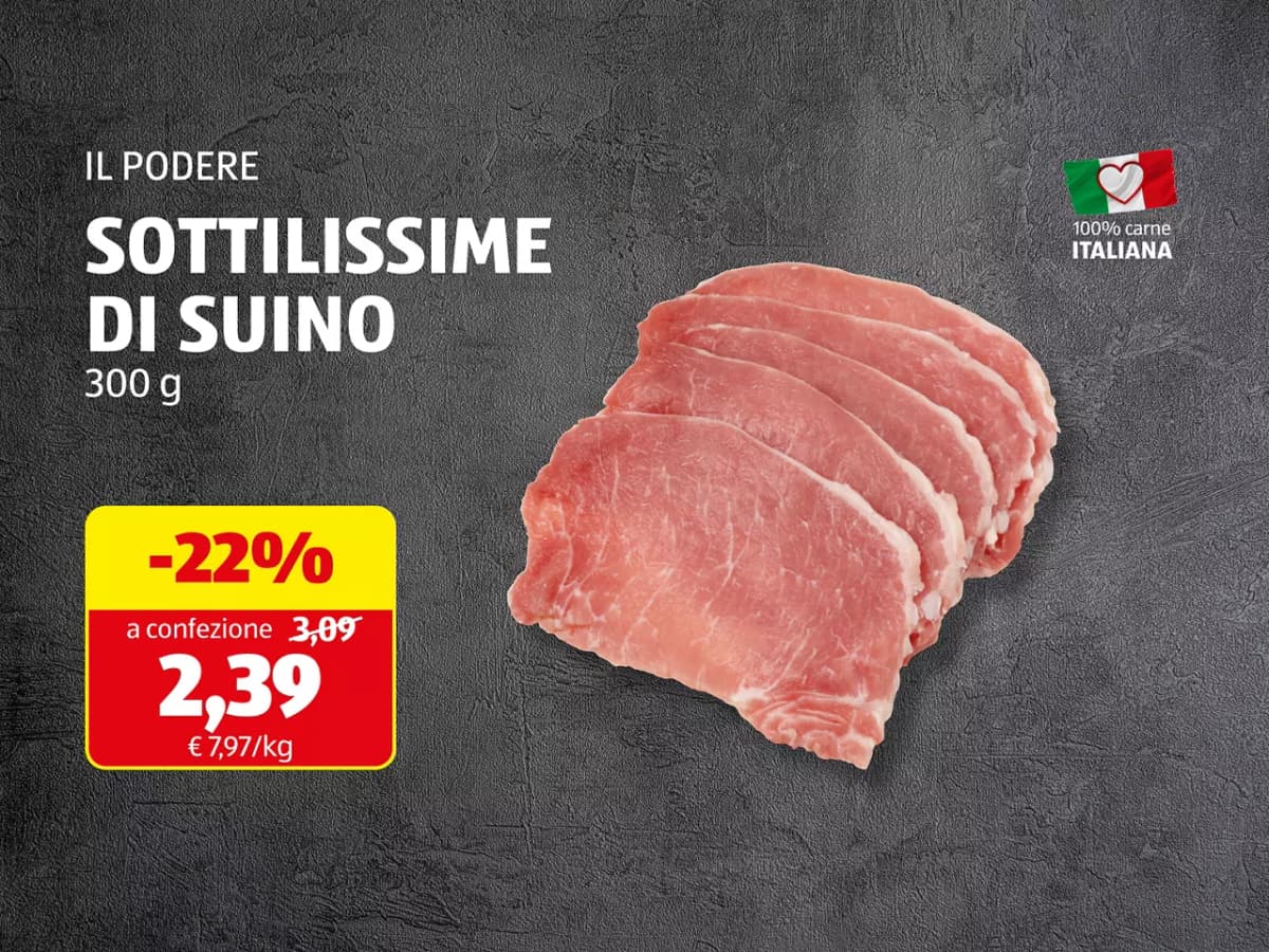 Il Podere sottilissime di suino 300 g in offerta da ALDI
