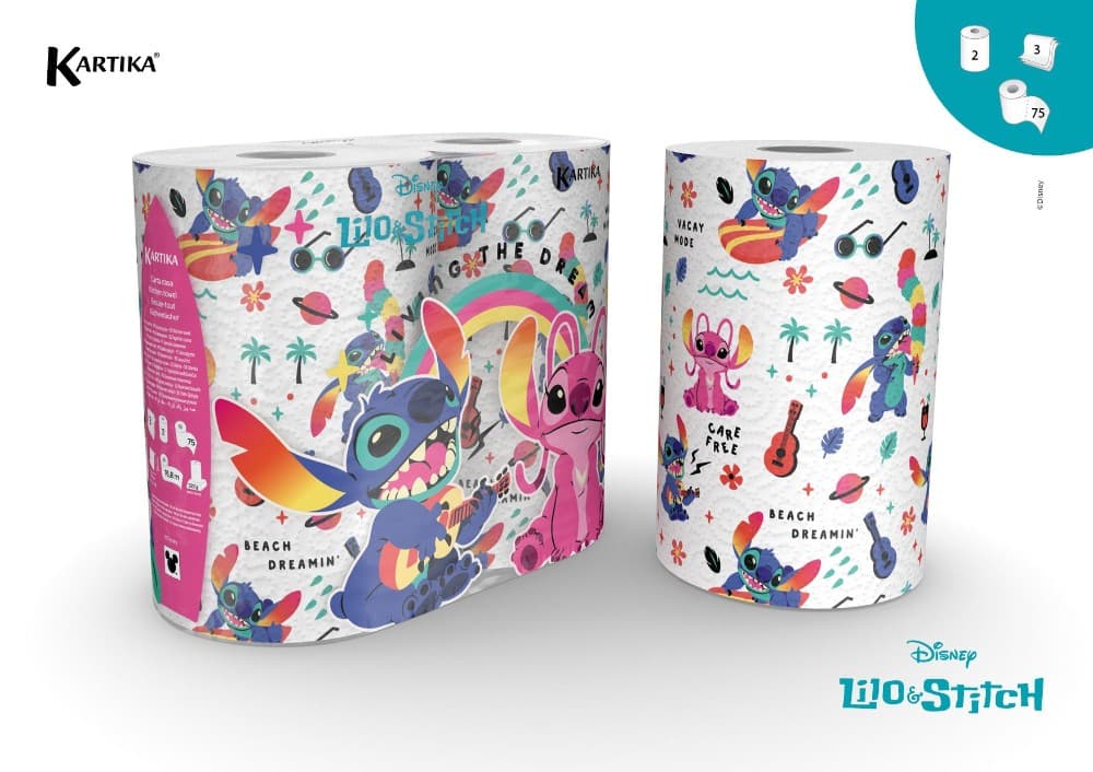 Kartika carta da cucina Lilo&Stitch, 3 veli, 2 rotoli, 150 strappi – Lidl