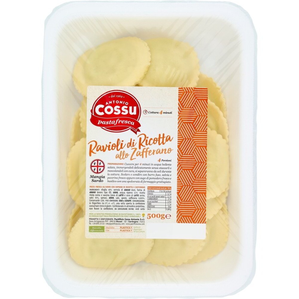 Ravioli Freschi di Ricotta e Zafferano Pastificio Cossu 500 g in offerta da Il Gigante