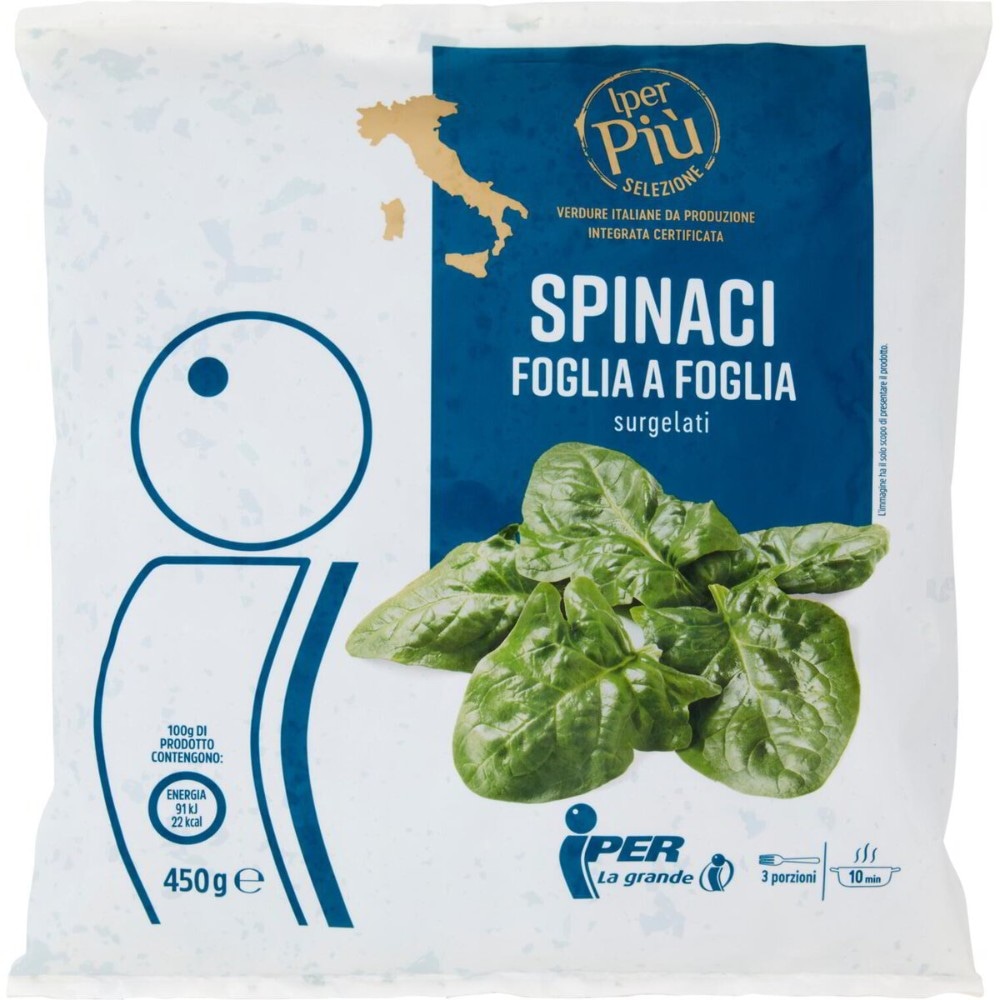 Spinaci foglia a foglia surgelati 450 g in offerta da Iper La grande i