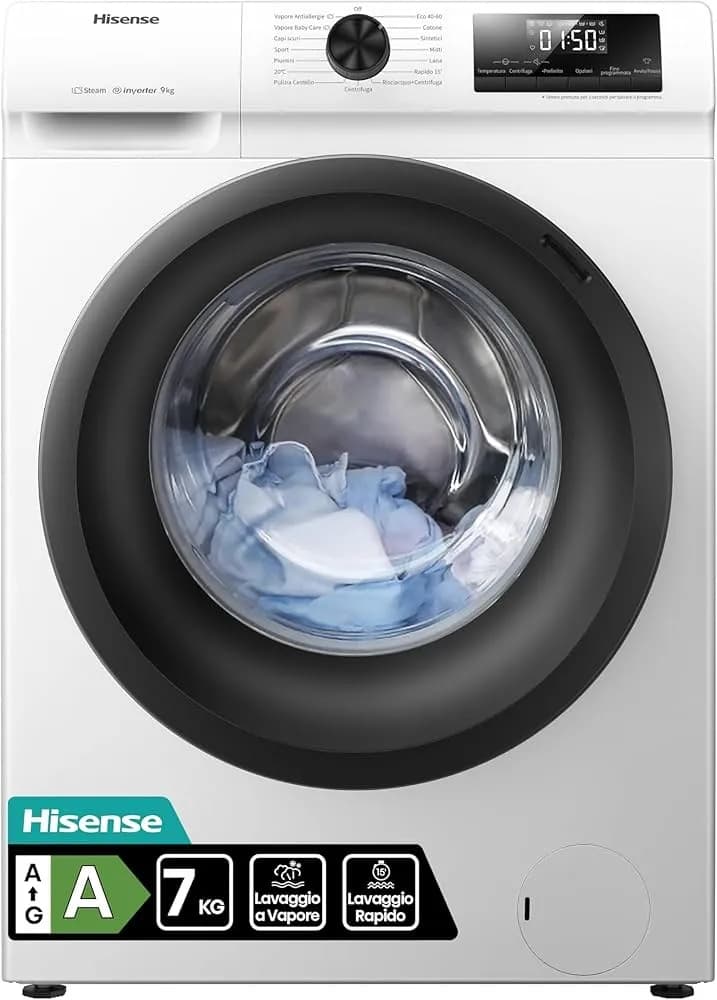 Lavatrice Slim Hisense WFQR701219VM 7 KG in offerta da Carrefour