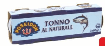 Tonno al naturale, 80 g x 3 POSEIDON – MD