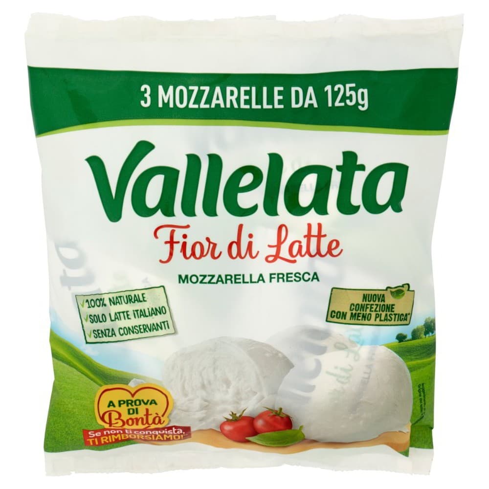 Mozzarella Fior di Latte Vallelata, 375 g – Carrefour