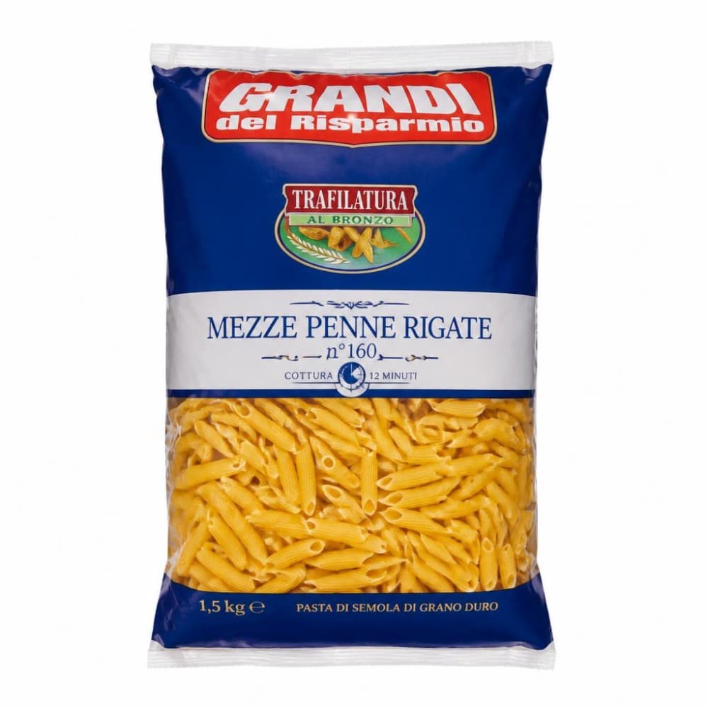 Mezze penne rigate/Spaghetti, 1,5 kg – Eurospin