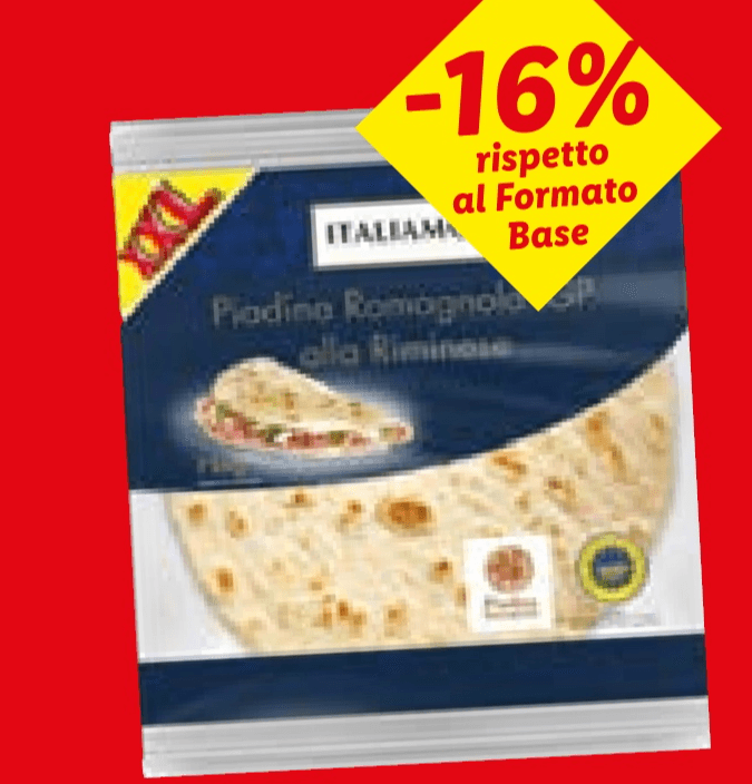 Italiamo piadina romagnola IGP alla riminese, 720 g – Lidl