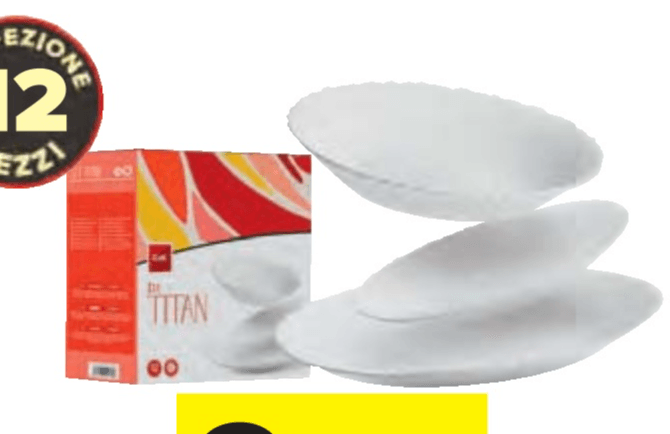 Servizio 12 Piatti Opale Titan Bianco 12 Piatti - Offerta nel negozio Carrefour
