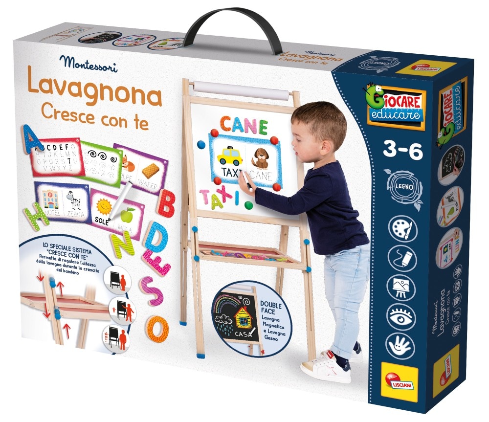 Lavagnona Cresce con te Montessori in legno Lisciani in offerta da Il Gigante