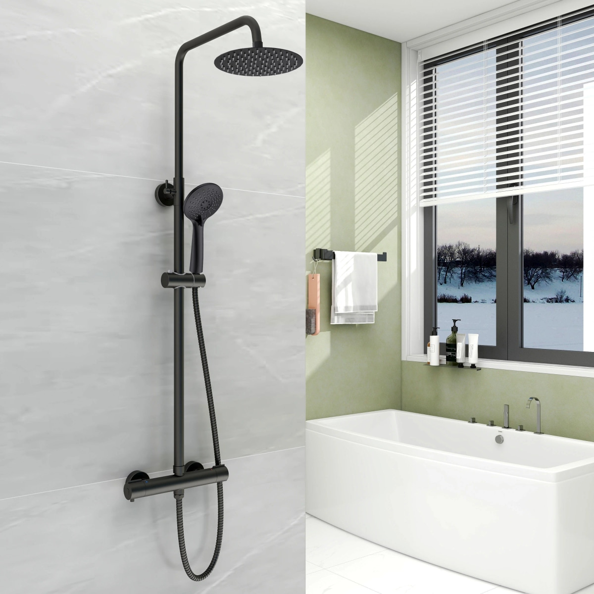 Set doccia con asta Flux Moir - Offerta nel negozio Happy Casa