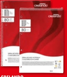 Blocco a spirale a quadretti A4, 80 fogli crelando in offerta da Lidl
