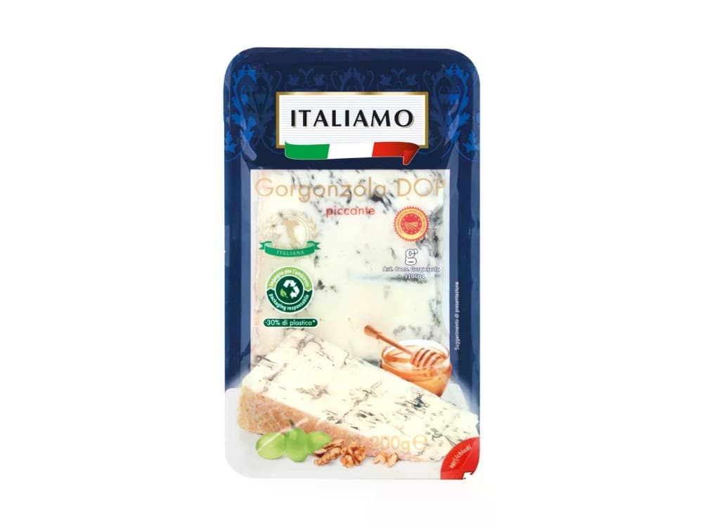 Italiamo Gorgonzola piccante DOP 200 g confezione in offerta da Lidl