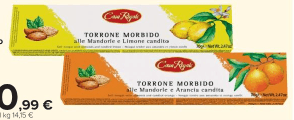 Casa Regale Torrone Morbido alle Mandorle e Arancia candita, 70 g – Carrefour