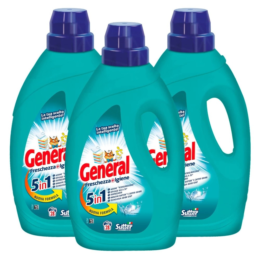 Detersivo Liquido Lavatrice General conf. da 3 pz - 3 x 49 lavaggi = 147 lavaggi - Offerta nel negozio Penny